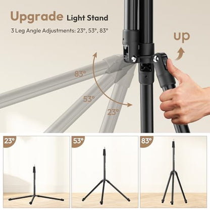 ULANZI T270 Light Stand - 8.8FT/270cm Adjustable Photography Light Stand Tripod, Aluminum Portable Studio Lighting Stand for Softbox, LED Video Light, Reflector, Strobe, Photo Video Photography - size: 8.8 ft