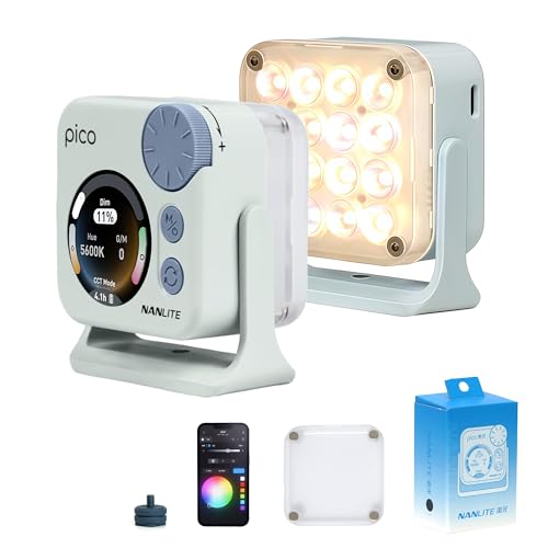 Nanlite Pico Portable LED Fill Light – Full Color RGB, Snap-On Attachment for Phone/Camera Photography, Live Streaming, Video Content Creation (Mint Blue) - color: Mint Blue