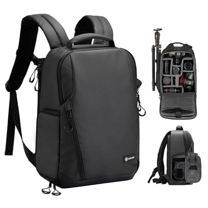 TARION Camera Backpack Slim Photography - 12.5L Compact DSLR Bag with Side Access 14in Laptop Compartment Waterproof Rain Cover - Black TRL - color: 12.5l Backpack Black, size: Large