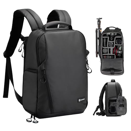 TARION Camera Backpack Slim Photography - 12.5L Compact DSLR Bag with Side Access 14in Laptop Compartment Waterproof Rain Cover - Black TRL - color: 12.5l Backpack Black, size: Large