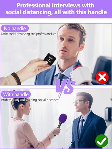 YOUSHARES Handheld Adaptor with Foam Cover, Compatible with Rode and DJI Wireless Microphones for Interviews (Purple Foam) - color: Purple Foam