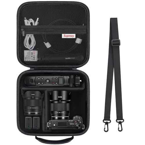 Carrying Case for Sony Alpha ZV-E10/ ZV-E10 II/ZV-E1/ a6400/ a6700/ a6100/ a6000/ a6500/ a6600 Digital Camera, Vlog Camera Kit Storage Holder Fits Tripod, Lens, LED Video Light, Battery, Black - color: Black 1, size: for Sony Alpha ZV-E10 / ZV-E10 II/ZV-E