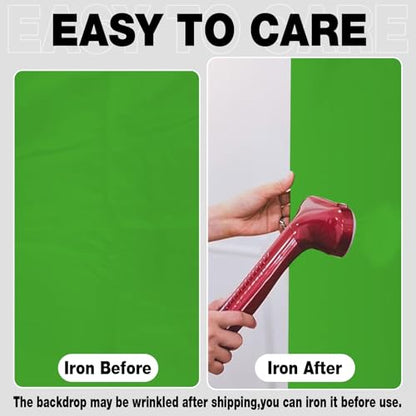 Green Photo Backdrop Professional Photography Background Polyester 6x9ft | Photoshoot Backdrop Suitable for Baby Baptisms, Graduation Photos, Weddings, School Party Themes, and Product Photography - color: Green, size: 6x9ft