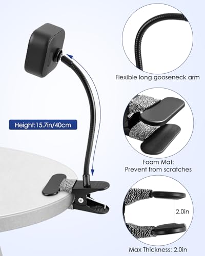 2 Pack Flexible Clip Clamp Mount Compatible with Blink Outdoor 2K+/ Outdoor 4/(3rd Gen) XT3/Blink XT/XT2/Mini, Clip Holder with 15.7 inches Gooseneck Arm for Your Blink Camera Without Any Tools - size: 15.7inch