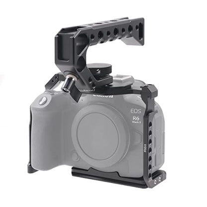 Hersmay EOS R6 II / R6 III Camera Cage with Top Handle for Canon EOS R6 Mark II, R6 Mark III Mirrorless Camera Aluminum Alloy Film Movie Making Camera Video Cage with Shoe Mount - size: For Canon EOS R6II/III