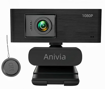 Anivia Upgraded Full HD 1080P Webcam with USB Plug, Privacy Cover- Computer Web Camera for Video Calling and Recording, PC Desktop or Laptop, Wide Angle 1080p Streaming Camera