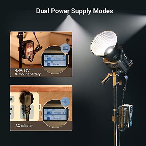 SmallRig RC 220D 220W LED Video Light 98700 LUX @3.3ft 5600K Continuous Output Light with CRI 95+, TLCI 96+, w/Bowens Mount, Manual and App Control Remotely Professional Studio Spotlight - color: Day Light