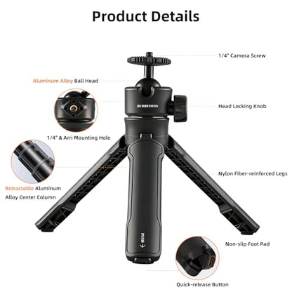 One-Click Mini Desktop Tripod for Camera, Phone & Action Cam, Adjustable Foldable Stand for Streaming, Zoom Meetings, Vlog Recording & Content Creation