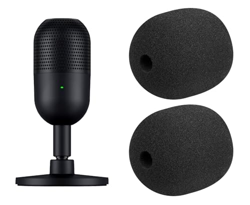 SOULWIT 2Pcs Pop Filter for Razer Seiren V3 Mini - Black | Do Not Fit Seiren V3(2024 Gen3), Seiren Mini(2020 Gen1) Mircophones
