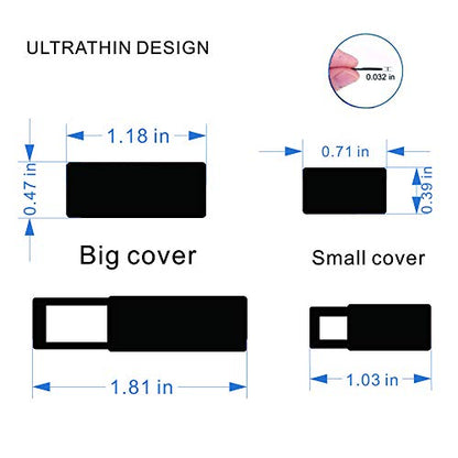 Huaxi Camcover-Webcam Cover, Laptop Camera Cover Slide Ultra Thin for Computer, MacBook Pro, MacBook Air, iPad, iMac, iPhone, Protect Webcam Privacy, Black