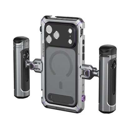 SmallRig Megatron Edition Dual Handheld Video Cage Kit for iPhone 17 Pro Max, Wireless Control Handle, Quick Release, Filmmaking & Live Streaming Kit with Case, Rotatable Handles, Lens Backplate-5584 - size: iPhone 17 Pro Max