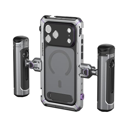 SmallRig Megatron Edition Dual Handheld Video Cage Kit for iPhone 17 Pro Max, Wireless Control Handle, Quick Release, Filmmaking & Live Streaming Kit with Case, Rotatable Handles, Lens Backplate-5584 - size: iPhone 17 Pro Max