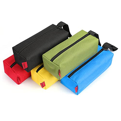 YOOFAN Small Tool Bags – Heavy Duty 1680D Waterproof Fabric Tool Pouch, Black/Red/Blue/Green/Yellow, 5-Packs