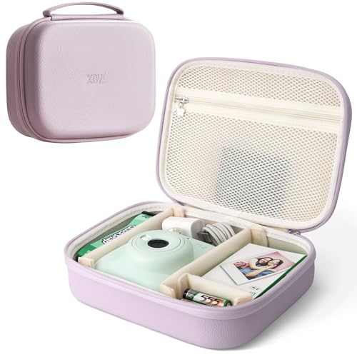 Hard Storage Case Compatible with Fujifilm Instax Mini 12/11/90/SQ1/SQ40/EVO Instant Camera, Holds Fuji Film & Accessories with 3 Dividers,Ideal for Home & Travel (Purple) - color: Purple