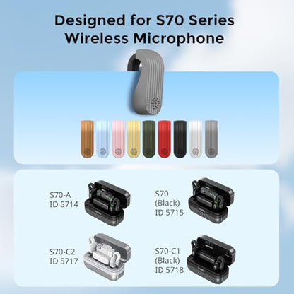 SMALLRIG 9PCS Silicone Case Kit S70 Wireless Microphone Transmitter (ID: 5714/5715 / 5716/5717 / 5718/5719), 9 Color Protective Covers, S70 Mic Accessories, Snap-On Installation