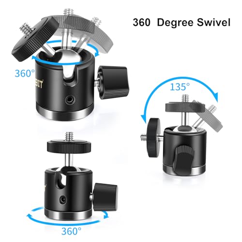 UTEBIT Super Clamp Mount with Mini Ball Head Mount, 30mm | 1/4" Screw Hot Shoe Adapter Camera Clamp for Desk, Bicycle, Gopro Compatible with DJI Action 2/Insta360, Black - size: 30mm