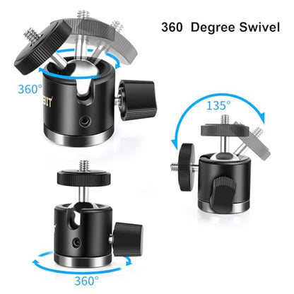UTEBIT Super Clamp Mount with Mini Ball Head Mount, 30mm | 1/4" Screw Hot Shoe Adapter Camera Clamp for Desk, Bicycle, Gopro Compatible with DJI Action 2/Insta360, Black - size: 30mm