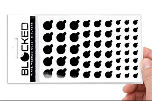 Blocked Original Vinyl Webcam Cover Stickers | Restickable & Stackable Privacy Covers | for All Camera-endable Devices | 3-Sizes | 57 Black Tabbed (Ultra Glossy) - color: 57 Black Tabbed | Ultra-Glossy