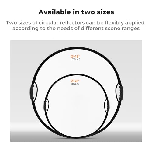 K&F CONCEPT 32"/80cm 5-in-1 Light Reflector with Handle Grip and Bag, Multi Disc Collapsible Portable Photography Diffuser Gold, Silver, White, Black, Translucent for Studio and Outdoor Lighting - size: 32 inches (80 cm)