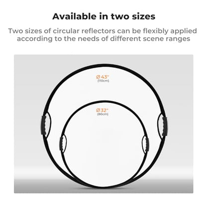 K&F CONCEPT 32"/80cm 5-in-1 Light Reflector with Handle Grip and Bag, Multi Disc Collapsible Portable Photography Diffuser Gold, Silver, White, Black, Translucent for Studio and Outdoor Lighting - size: 32 inches (80 cm)