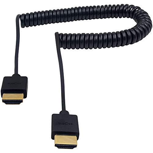 Duttek 4K HDMI Extender, Extreme Thin Male to Male Coiled Cable for 3D and 4K Ultra HD TV Stick, HDMI 2.0 Cord Extension Converter (2.5M/8.2FT) - size: Straight Male to Male 8.2FT/2.5M
