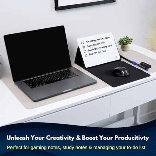 Note Tower Mouse Pad Whiteboard | Gaming Performance Mousepad with Dry Erase Glass Board for Desk | Manage to-Do Lists, Write Gaming Notes & Tactics | Desk Buddy Organizer for Office, School Supplies