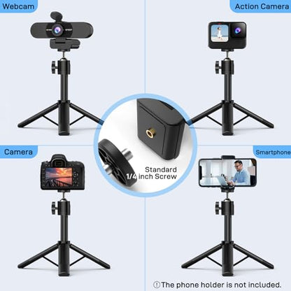 EMEET C960 Webcam with Tripod, 1080P Webcam with Microphone, Adjustable Height Mini Tripod, C960 Web Camera with Privacy Cover, Plug & Play with Stand for Zoom/Skype/YouTube/FaceTime - style: 1080P Tripod