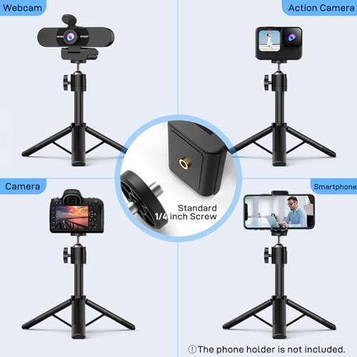 EMEET C960 Webcam with Tripod, 1080P Webcam with Microphone, Adjustable Height Mini Tripod, C960 Web Camera with Privacy Cover, Plug & Play with Stand for Zoom/Skype/YouTube/FaceTime - style: 1080P Tripod
