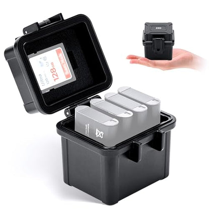 Sony Ricoh Canon Olympus Battery & Memory Card Case - Organizer for 4 x NP-BX1, DB-110, LI-90B, LI-92B Batteries, 1 x SD & 2 x Micro SD Cards - size: For Camera Battery x4