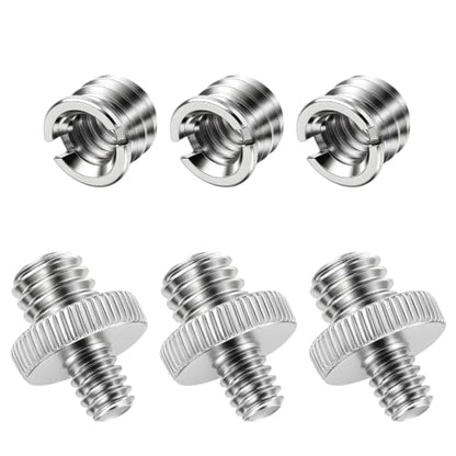 3 PCS 1/4 Inch to 3/8 Inch Tripod Adapter & 3PCS 3/8 to 1/4 Mount Screws Adapter, Threaded Screws Adapters Double Head Stud Standard Mounting Thread Converter for Camera Tripod Monopod Light Stand