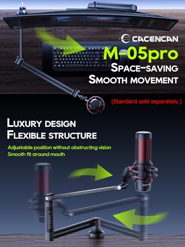 M05 Boom Arm, 360° Rotatable Microphone Stand with Desk Mount (QuadCast dapter (black)) - color: QuadCast dapter (black)