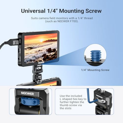 NEEWER Quick Release Monitor Mount for Phone Cage, Video Rig Stabilizer Mobile Photography Accessories Holder Compatible with iPhone Samsung Android F700 Camera Field Monitor, PA127 - style: PA127 for Phone Cage