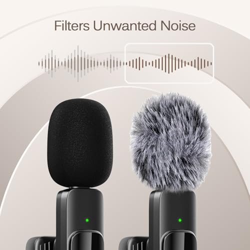 Professional Wireless Lavalier Lapel Microphone for iPhone, iPad, Mini Video Recording Mic for Interview Video Podcast Vlog YouTube & Livestream, Noise Reduction, Plug & Play ，2 Pack (Lightning Port) - style: Lightning Port