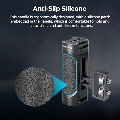 SMALLRIG Mini Camera Side Handle with NATO and 1/4"-20 Screws Installation Options, for Left and Right Hand, with 1/4"-20 Threaded Holes, Wrist Strap Holes, Cold Shoe, Up and Down Adjustable - style: 1/4"-20 Screws & NATO Clamp