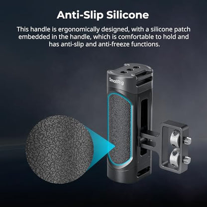 SMALLRIG Mini Camera Side Handle with NATO and 1/4"-20 Screws Installation Options, for Left and Right Hand, with 1/4"-20 Threaded Holes, Wrist Strap Holes, Cold Shoe, Up and Down Adjustable - style: 1/4"-20 Screws & NATO Clamp