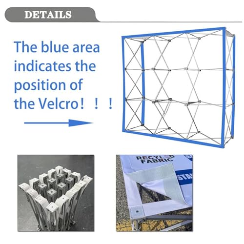 Customize Fabric Display Stand Trade Show Backdrop Aluminum Portable Pop Up Display Banner Backdrop with Collapsible Frame and Banner Set 12.5×7.5 FT - color: Pop-Up Displays, size: 12.5×7.5 FT