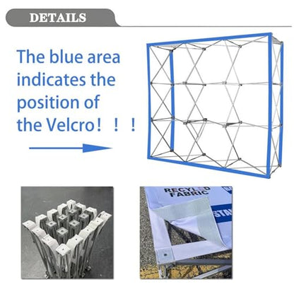 Customize Fabric Display Stand Trade Show Backdrop Aluminum Portable Pop Up Display Banner Backdrop with Collapsible Frame and Banner Set 12.5×7.5 FT - color: Pop-Up Displays, size: 12.5×7.5 FT
