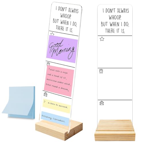 Monitor Memo Board with Removable Wooden Base Acrylic Portable Sticky Note Holder, I Don't Always Whoop But When I Do There It is Acrylic Message Board Sign, Sticky Notes 100 Sheets - color: Whoop But