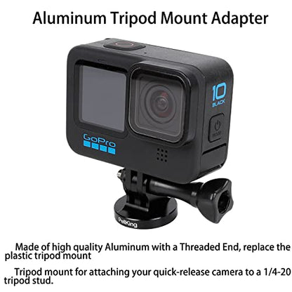 PellKing 1/4 Tripod/Monopod Adapter Mount Compatible with GoPro Hero 13 12 11 10 9 8 7 6 5 Camera, AKASO, Insta360,DJI Osmo Action 2 3 4 5 CNC Quick Release Base Buckle Accessory