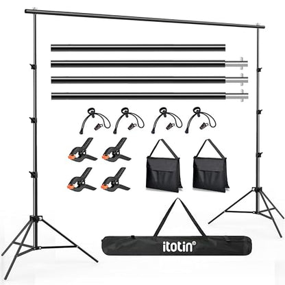 Photo Backdrop Stand, 10x9ft(WxH) Adjustable Photography Backdrop Stand, Aluminum Alloy Studio Photo Background Stand Support System for Party, Wedding, Photography, Advertising Display - size: 10x9ft(WxH)