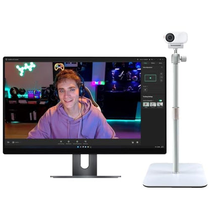 White Webcam Stand Holder Compatible with OBSBOT Meet 2/Meet SE and Insta360 Link 2C White Webcams