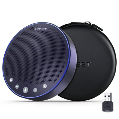 EMEET M3 Conference Speaker and Microphone, Zoom Certified Bluetooth Speakerphone with 4 AI Mics 360° Voice Pickup, 18H Talk Time, USB 2.0&Bluetooth 5.0 with Daisy Chain for 20 People for Zoom Teams - style: M3-12 People