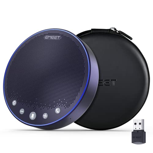 EMEET M3 Conference Speaker and Microphone, Zoom Certified Bluetooth Speakerphone with 4 AI Mics 360° Voice Pickup, 18H Talk Time, USB 2.0&Bluetooth 5.0 with Daisy Chain for 20 People for Zoom Teams - style: M3-12 People