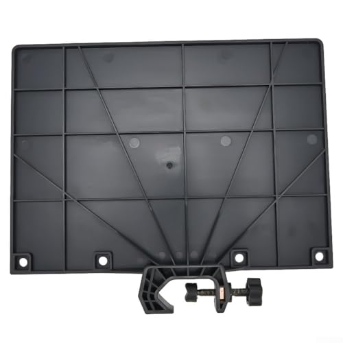 Microphone Stand Soundcard Tray, Plastic Sound Card Tray Mount Clamp on Rod Holders for Live Streaming, Recording, Black(L) - size: L