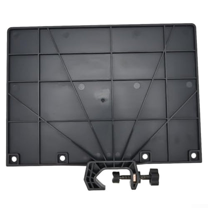 Microphone Stand Soundcard Tray, Plastic Sound Card Tray Mount Clamp on Rod Holders for Live Streaming, Recording, Black(L) - size: L