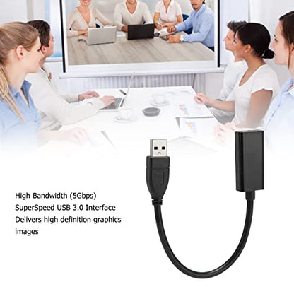 1080P 60HZ USB3.0 to HD Multimedia Interface Adapter Portable Video Converter for 7 8 10 PC, Black