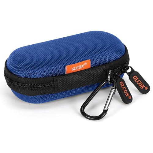 Ultra-Hard Small Carrying Case for Wired Earbuds, Heart Monitor, USB Flash Drive, Charging Cable - Portable Mini IEM Case Universal Pouch Bag for in Ear Monitor, Airpods, Galaxy Buds, Earpods - color: Blue
