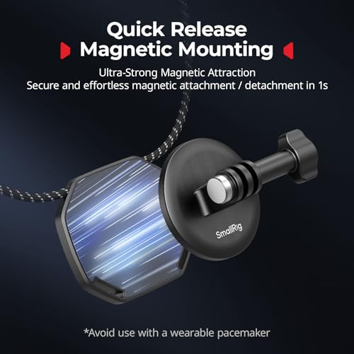 SMALLRIG Magnetic Neck Mount for Action Cameras, Quick Release Chest Mount with Strap, POV Vlogging for GoPro Hero 13/12/11/10/9, for DJI Osmo 360/Nano/Action 6/5 pro/4/3, for Insta360 Ace Pro 2-5360 - style: for Action Camera (Magnetic)