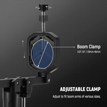 NEEWER Mic Boom Pole Support Holder with 5/8" Stud for Light Stand Boom Arm C Stand, Metal Nonslip DSLR Video Microphone Shotgun Mount Adapter, -15°/+30° Tilt, Max Load: 17.6lb/8kg, CM-NA-2 - style: CM-NA-2