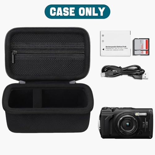 Camera Case for Olympus Tough TG-7 / OM System TG-6 / TG-5 / TG-4 Waterproof Digital Camera - Black (CASE ONLY) - color: Black